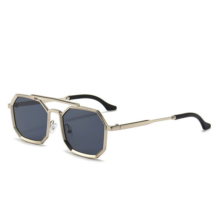 Luxury Polygonal Double Bridge Sunglasses for Men & Women