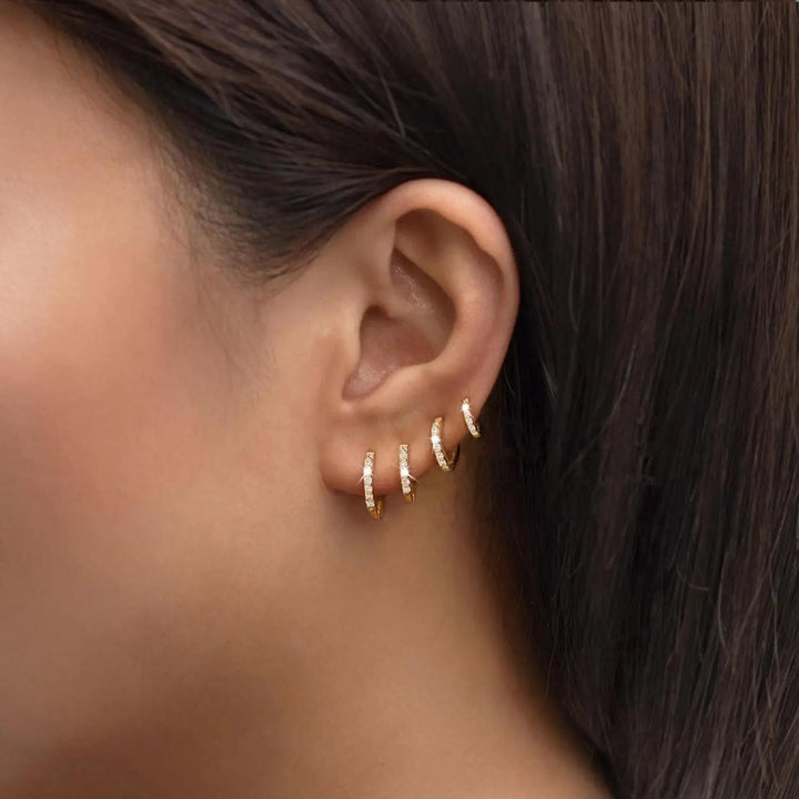 14k Gold Plated Hoop Earrings Set