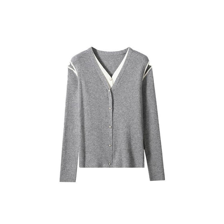 Chic Hollow Out Shoulder Wool Blend Cardigan