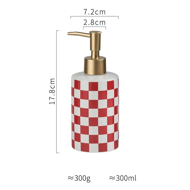 Elegant Plaid Ceramic Bathroom Dispenser