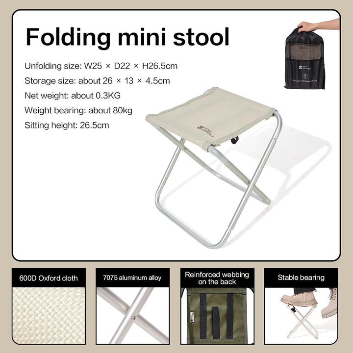 Lightweight Portable Folding Chair with Backrest