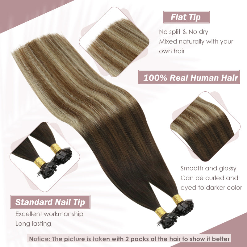 Flat Tip Human Hair Extensions