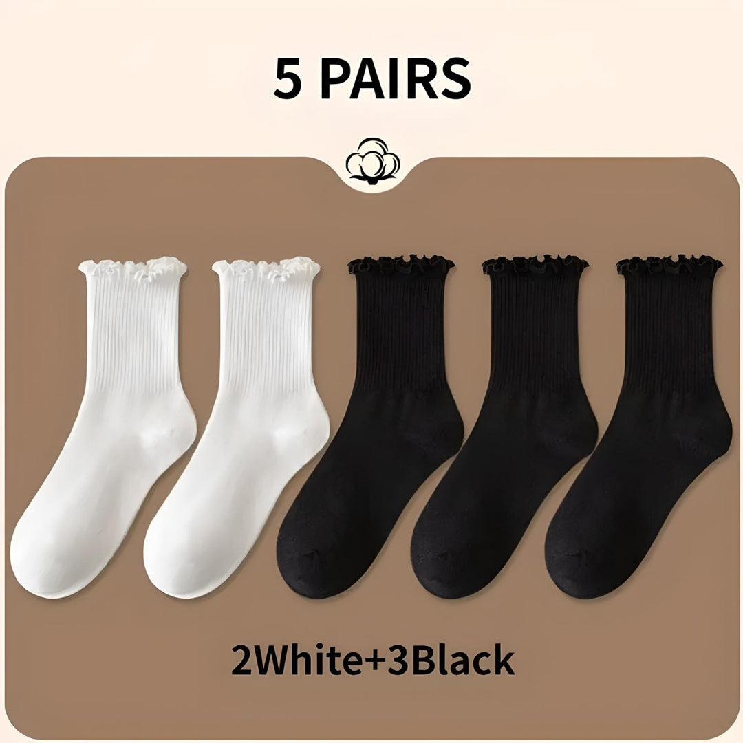 5 Pairs Women’s Ruffle Ankle Socks