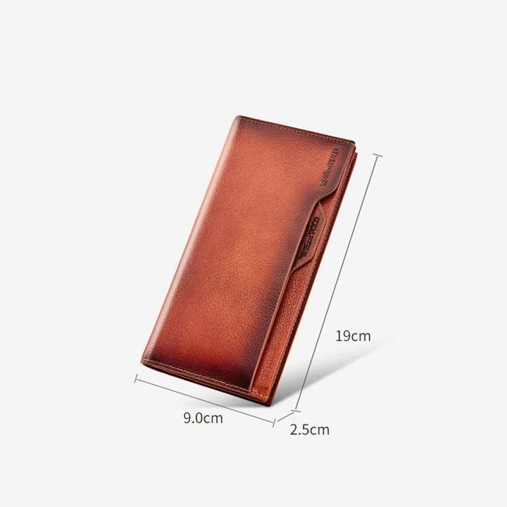 Long Leather Wallet with Strap