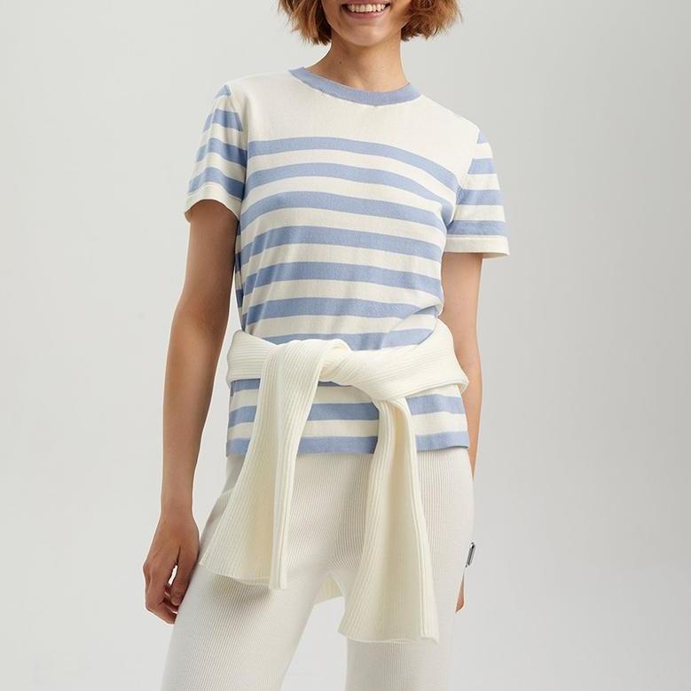 Elegant Striped Knit T-Shirt
