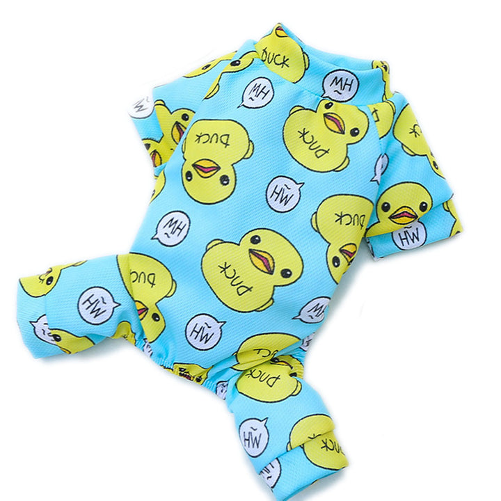 Cozy Cotton Duck Print Dog Romper Pajamas