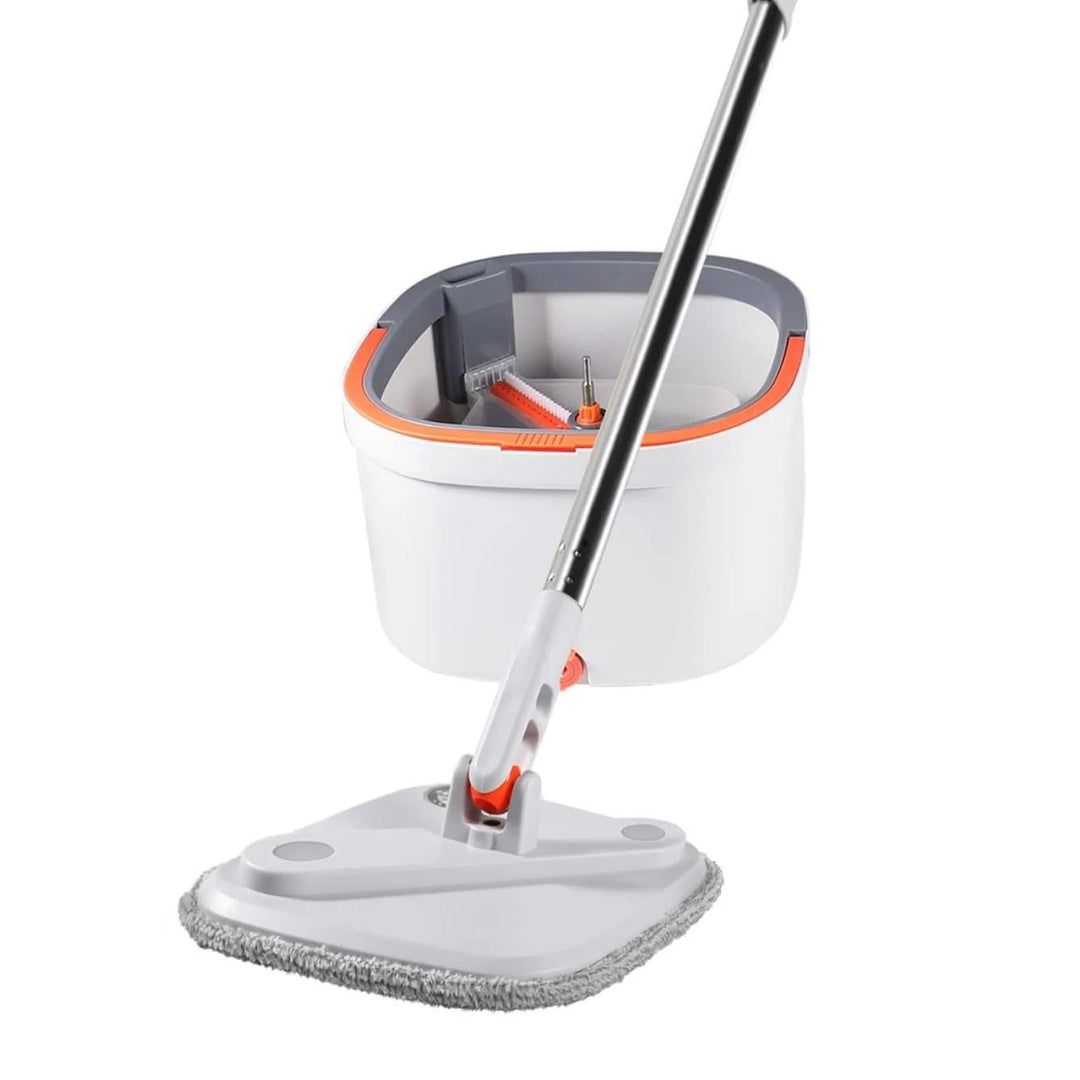 Effortless 360° Microfiber Mop with Water-Separation Bucket – No-Handwash Floor Cleaner