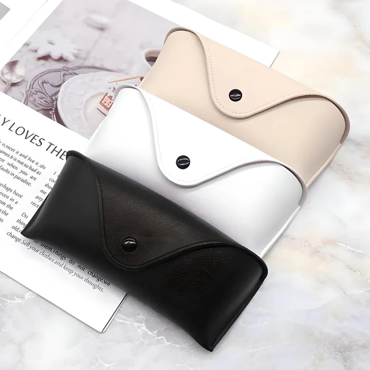 Solid Color Lightweight Leather Glasses Case