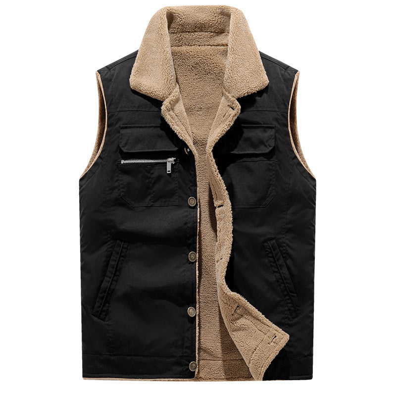 Lambswool Vest Man Autumn And Winter Plus Size Loose Thickening Keep Warm Vest