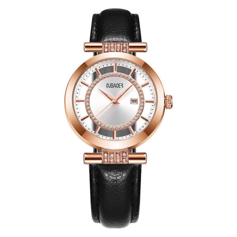 Fashion Rhinestone Personalized Hollow Watch - Trendha