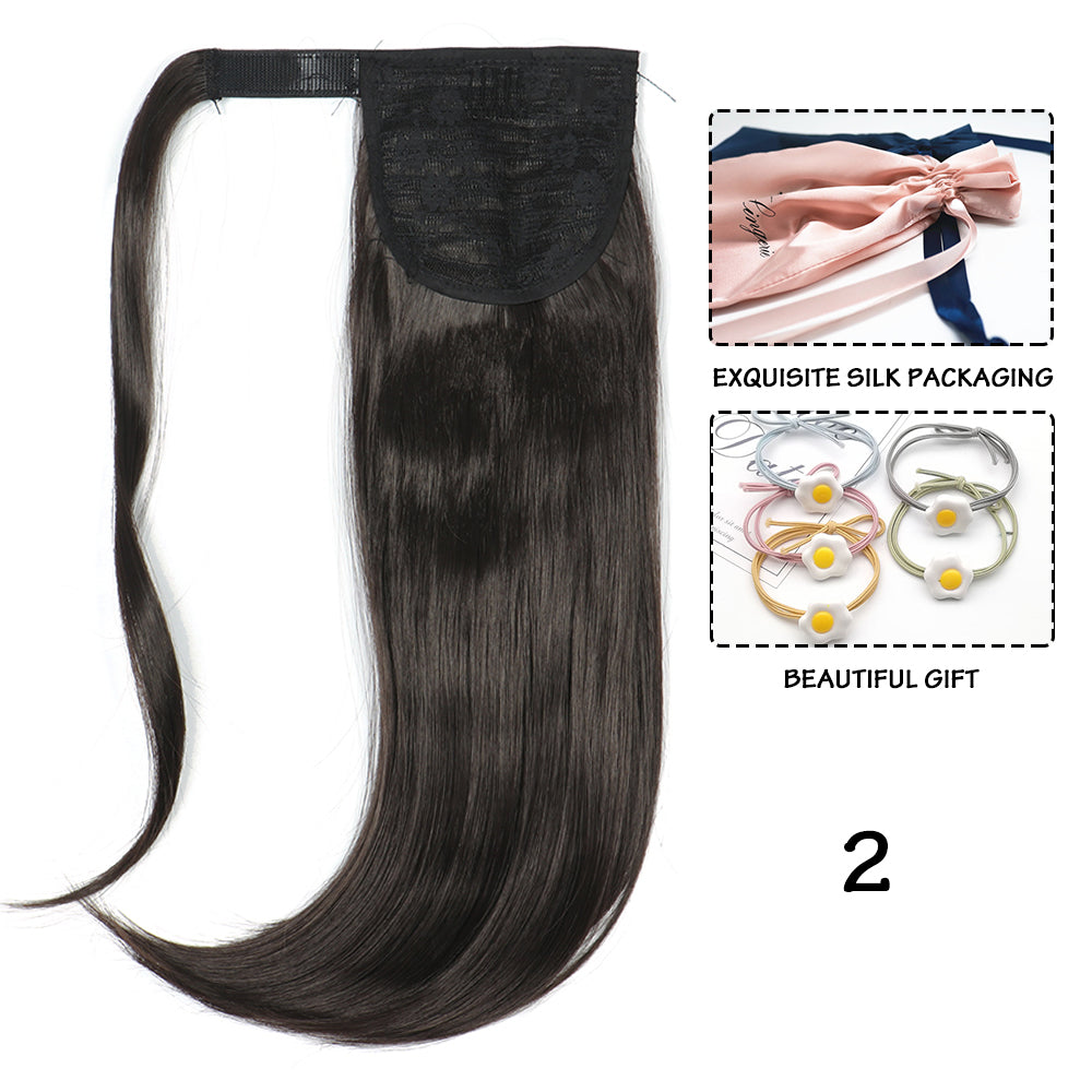 Synthetic Straight Wraparound Ponytail