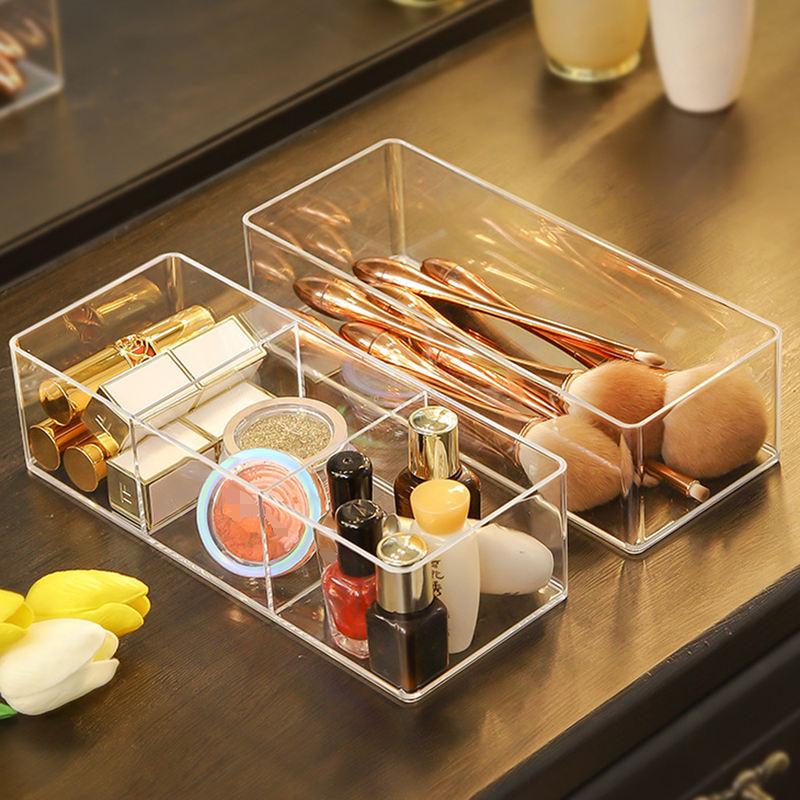 Clear Acrylic Makeup Organizer with Drawers – Lipstick and Cosmetic Storage Box