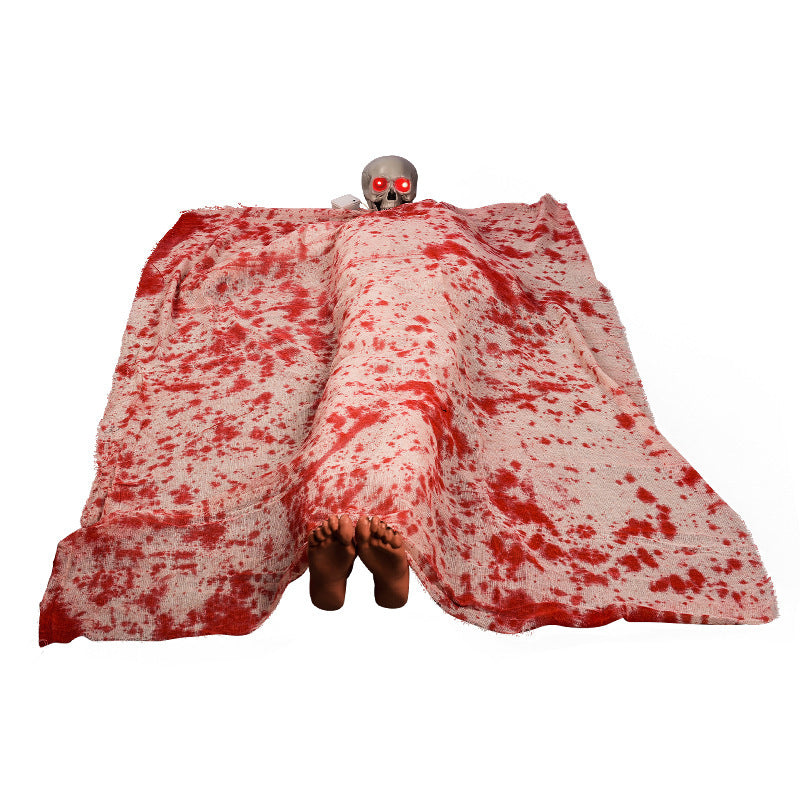 Halloween Horror Voice-activated Corpse Blood Cloth Glowing Hair Layout Props