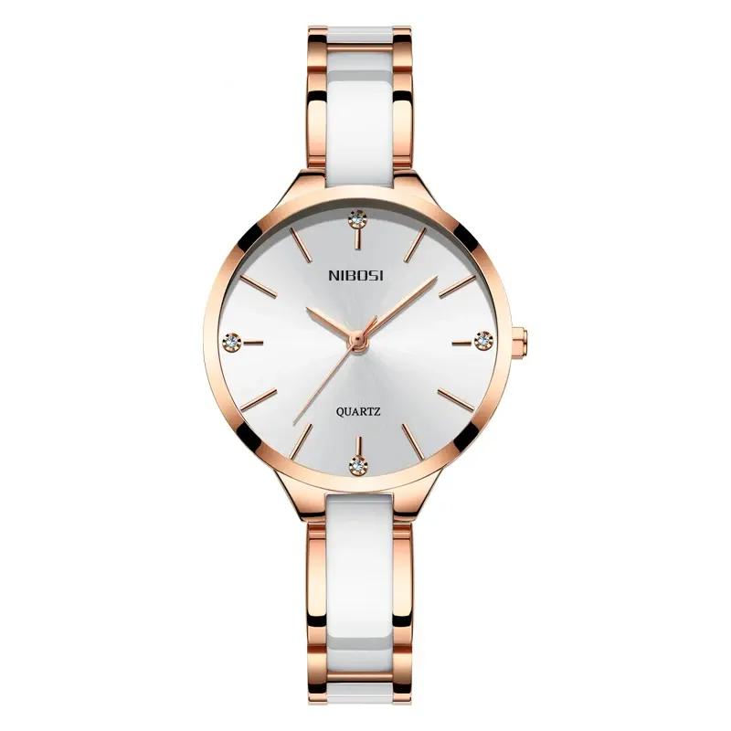 Elegant Ceramic Bracelet Women's Watch with Luminous Hands