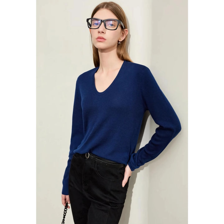 Minimalist Spring U-neck Slim-fit Casual Pullover