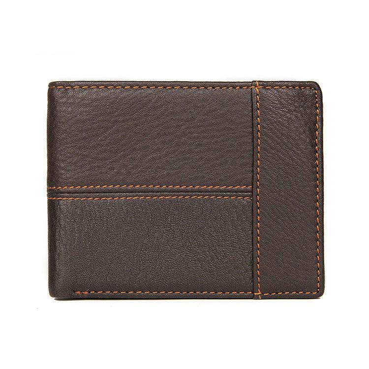 First Layer Leather Wallet Short Leather Wallet - Trendha
