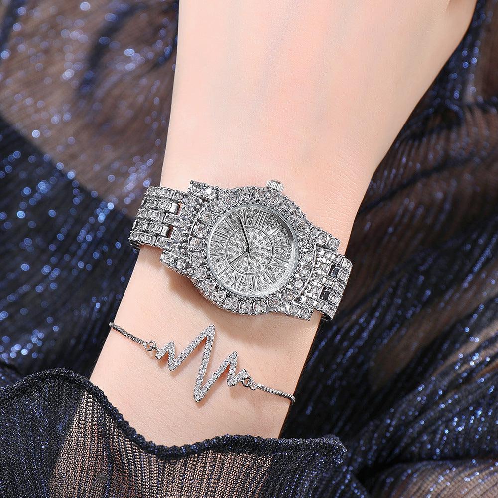 Full Rhinestone Starry Bracelet Waterproof Quartz Watch - Trendha