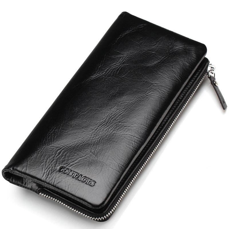 Genuine Leather Men's Wallet Fashion Oil Wax Leather - Trendha