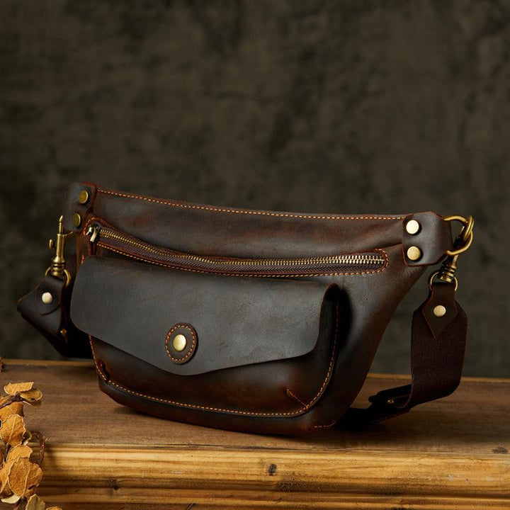 Handmade Cowhide Personalized Chest Bag - Trendha