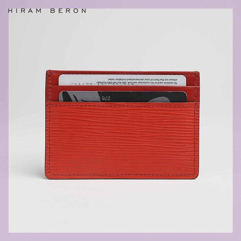 Hiram Beron Monogrammed Leather Card Holder Real Leather Sli - Trendha