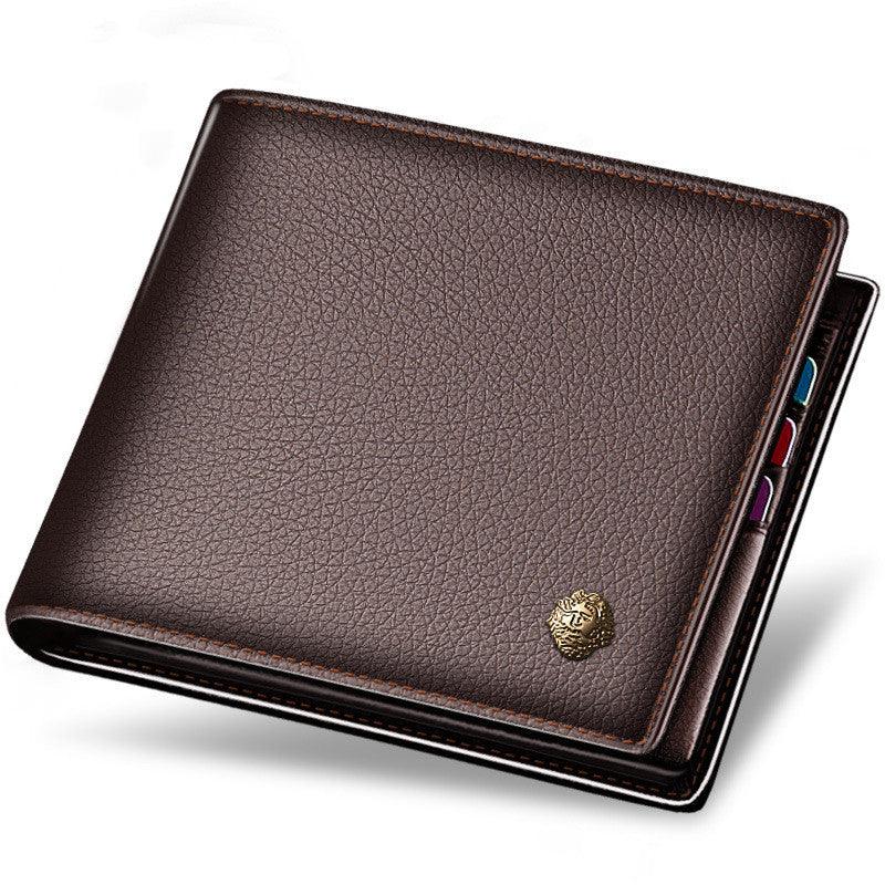Horizontal First Layer Cowhide Business Zipper Wallet - Trendha