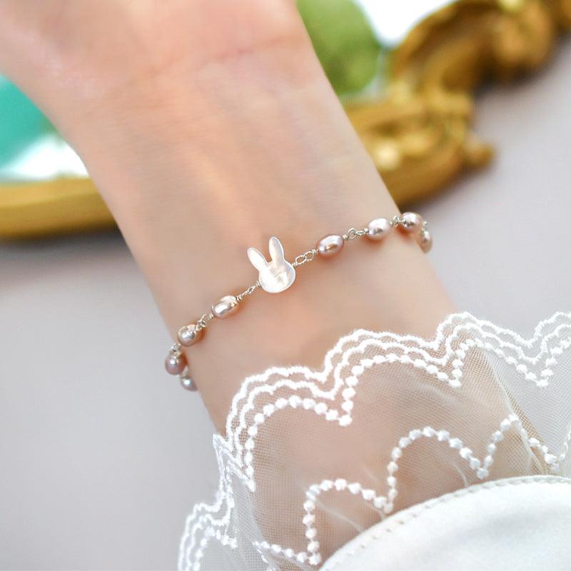 Jewelry Women's Freshwater Pearl Bunny Bracelet - Trendha