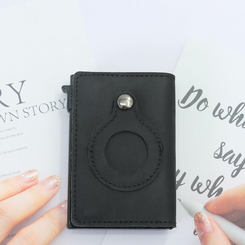 Leather Card Case Automatic Card Wallet Anti Lost - Trendha
