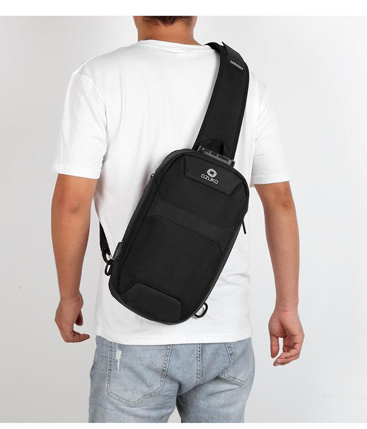 Men's Anti-theft Chest Sports Waterproof Oxford Cloth Shoulder Messenger Bag - Trendha