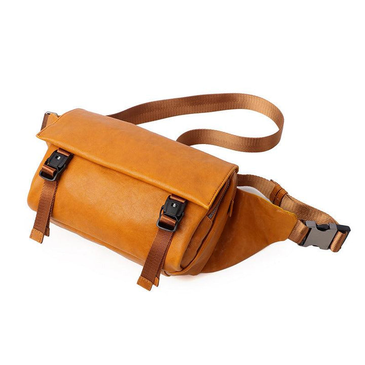 Men's Casual Vegetable Tanned Leather Bag - Trendha