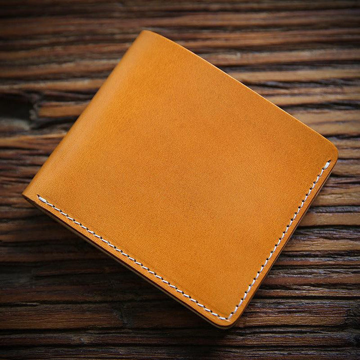 Men's Fashion Handmade Vintage First Layer Cowhide Short Money Clip - Trendha