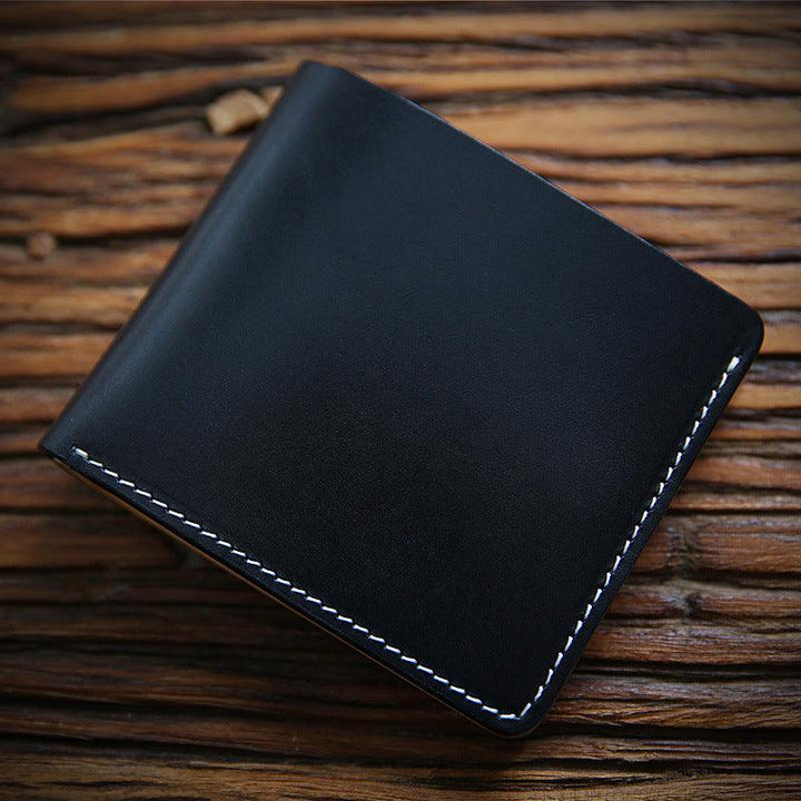 Men's Fashion Handmade Vintage First Layer Cowhide Short Money Clip - Trendha