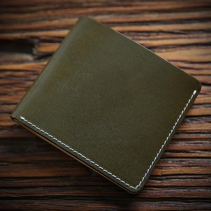 Men's Fashion Handmade Vintage First Layer Cowhide Short Money Clip - Trendha