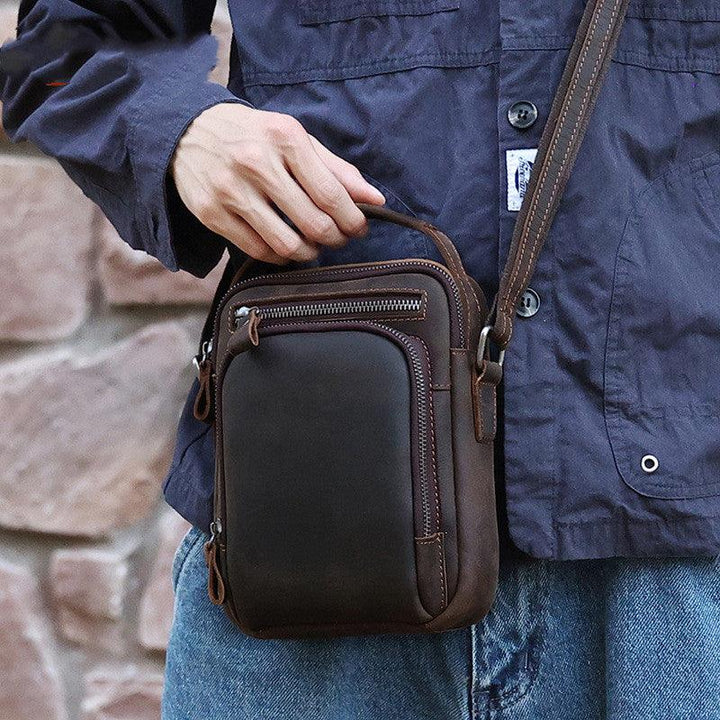 Men's Leather Vintage Messenger Bag Casual Shoulder - Trendha