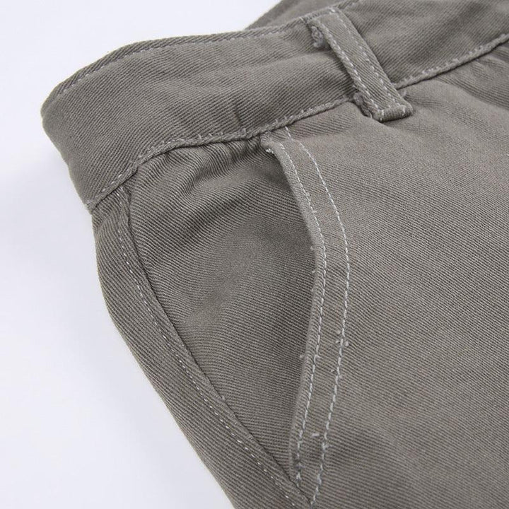 Multi-pocket Gray Straight Loose Jeans Look Slim For Women - Trendha