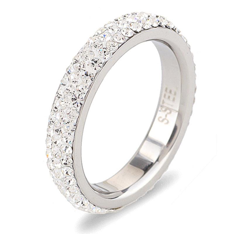 Personalized Couple Stainless Steel And Diamond Ring - Trendha