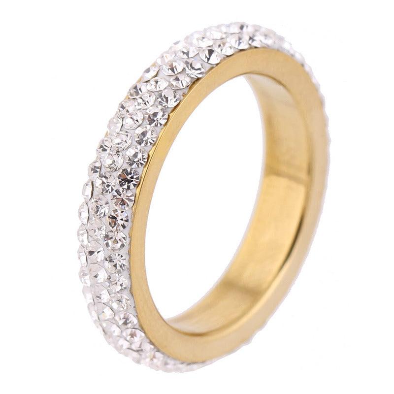 Personalized Couple Stainless Steel And Diamond Ring - Trendha