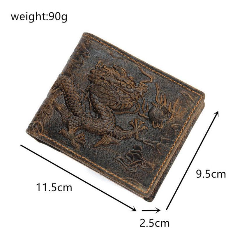 Retro Handmade Wallet Men's Wallet Short Chinese Limelight Layer Cowhide Women - Trendha