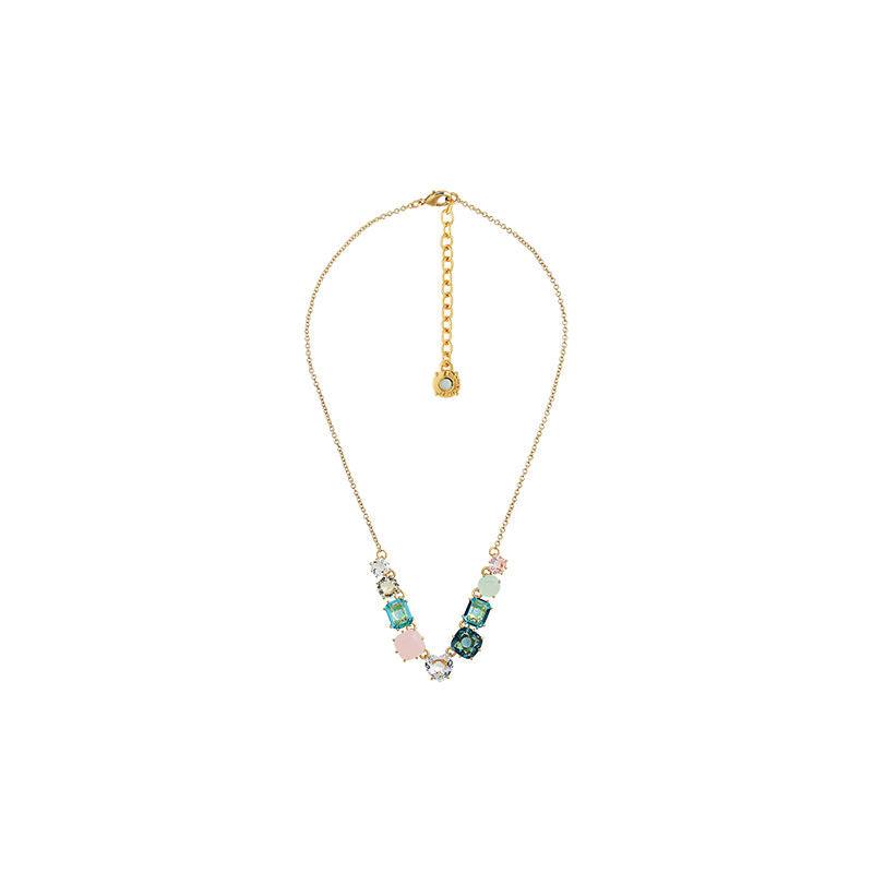 Sky Blue Gem Pendant Necklace - Trendha