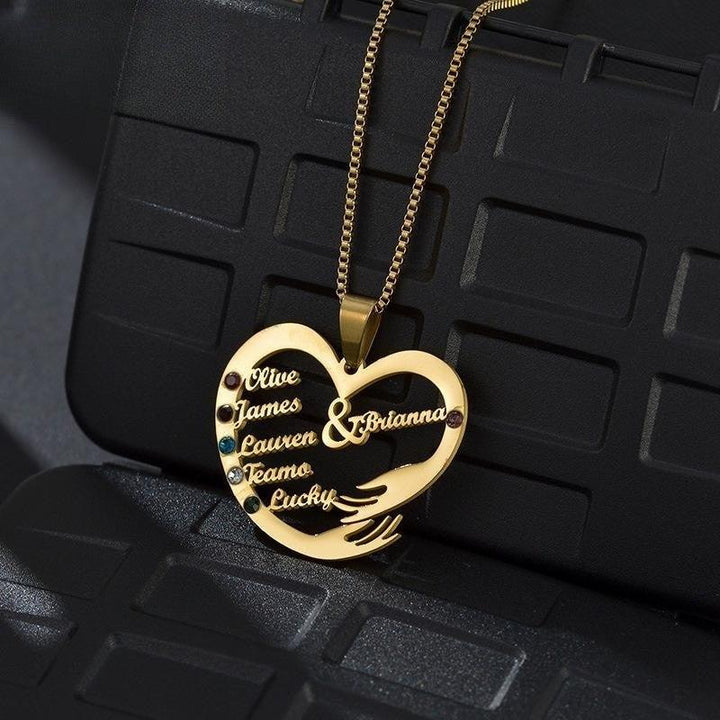 Stainless Steel English Alphabet Heart Set Zircon Pendant Personality Diy Name Necklace - Trendha