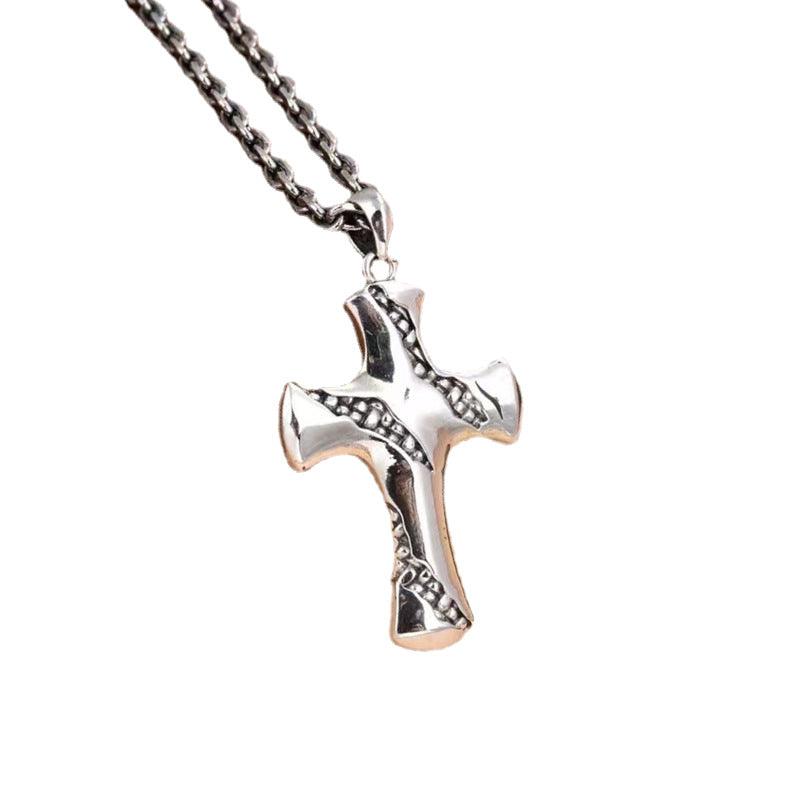 Sterling Silver Small Fission Cross Pendant - Trendha