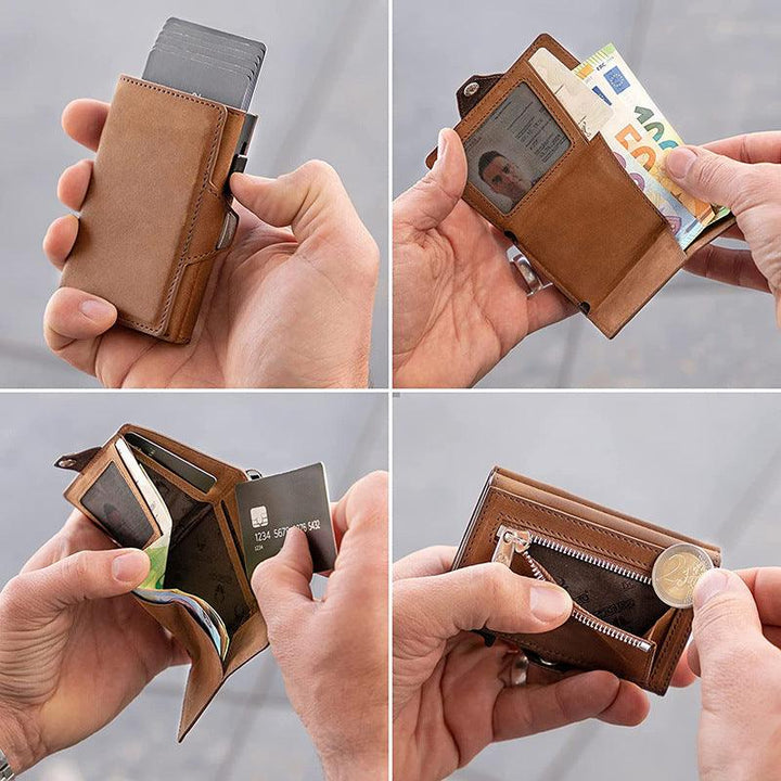 Zip Coin Clip Carbon Fiber Metal Card Holder - Trendha