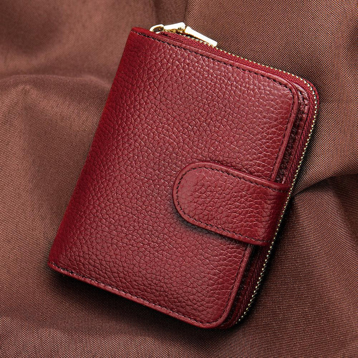 First layer cowhide Korean style ladies wallet - Trendha