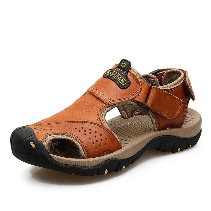 Large Size Two-layer Leather Toe Outdoor Casual Sandals - Trendha