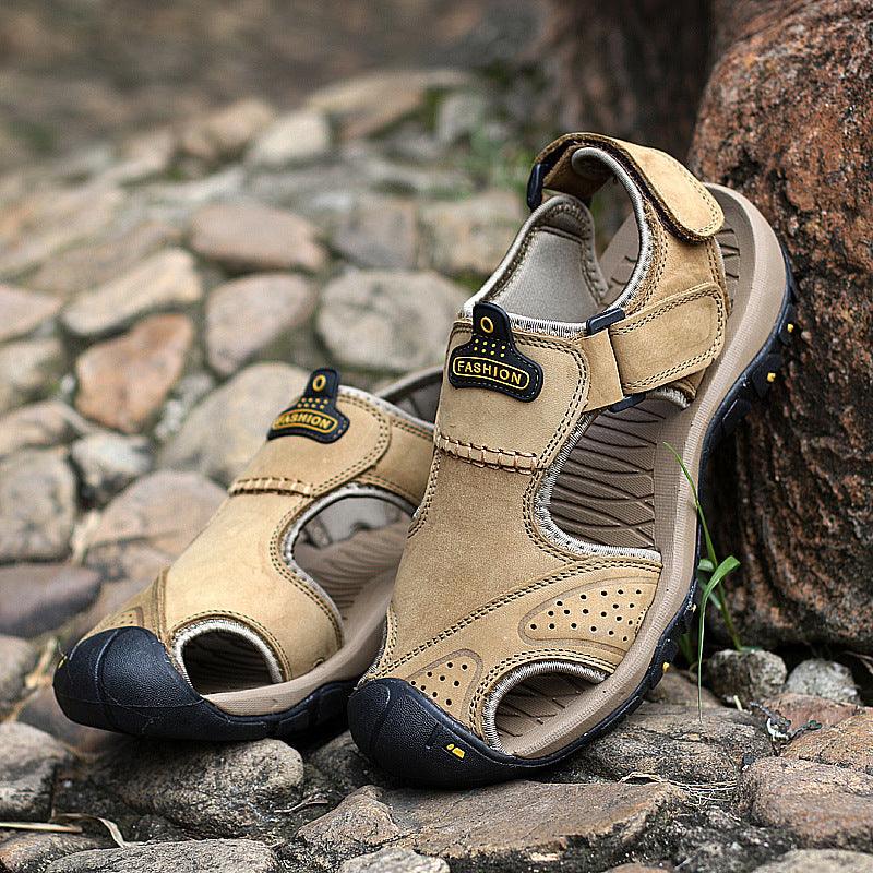 Large Size Two-layer Leather Toe Outdoor Casual Sandals - Trendha