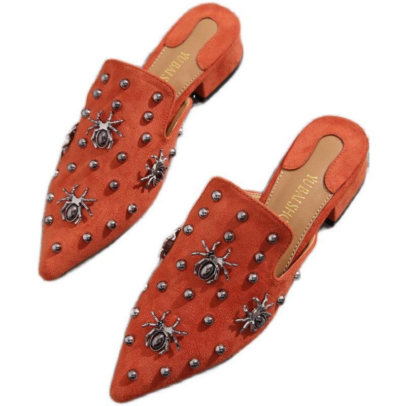 Flat-bottomed Lazy Half-slippers Outer Wear Orange-toe Sandals and Slippers - Trendha