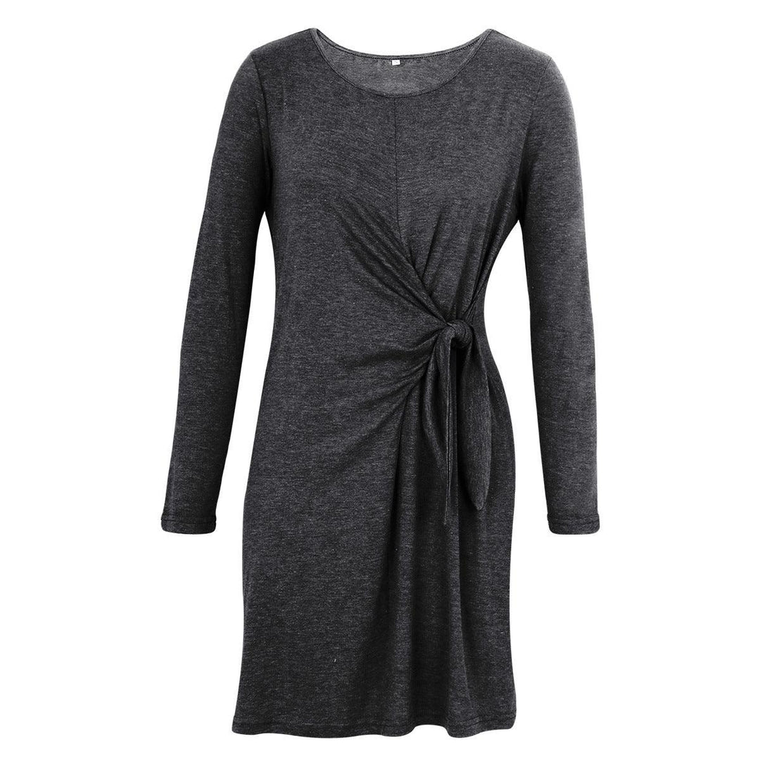 Autumn and winter dress with sleeves - Trendha