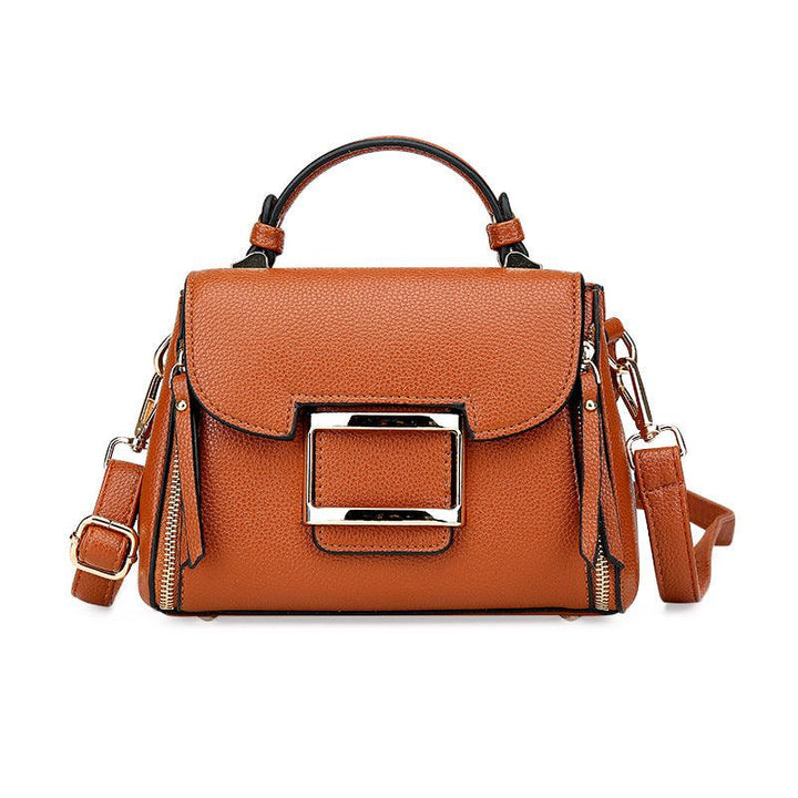 Oil Wax Leather Casual Shoulder Bag Fashion All-Match Messenger Bag Net Red Female Bag - Trendha