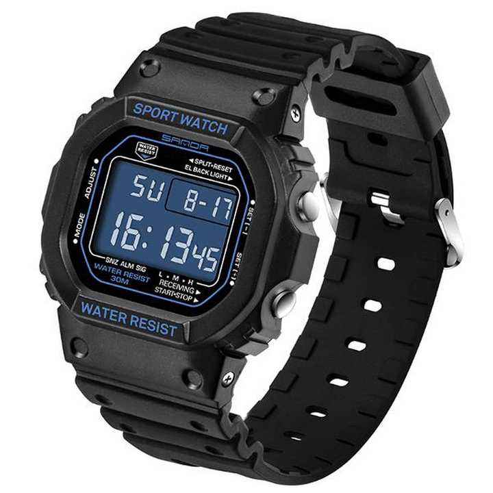 SANDA 329 Fashion LED Display Men Watch Waterproof Sport Digital Watch - Trendha