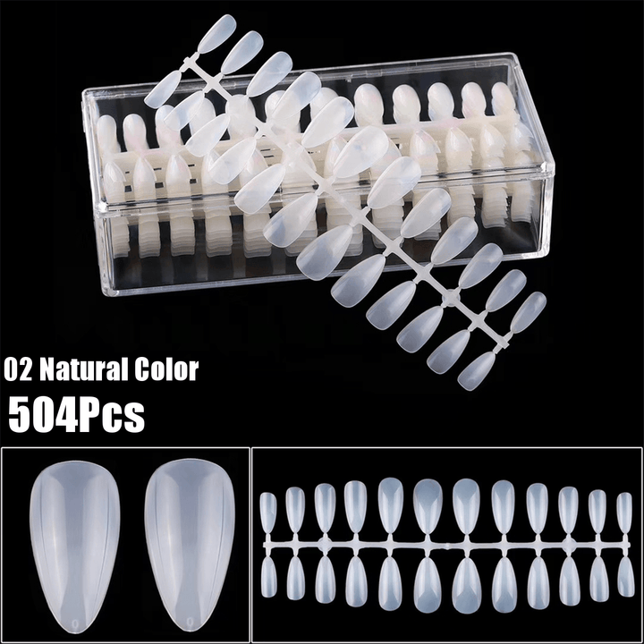 504Pcs Almond Nail Mold Dual-Use Foldable Non-Marking Nail Tips - Trendha