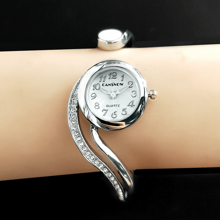 CANSNOW Casual Style Irregular Ladies Bracelet Watch Crystal Quartz Watches - Trendha
